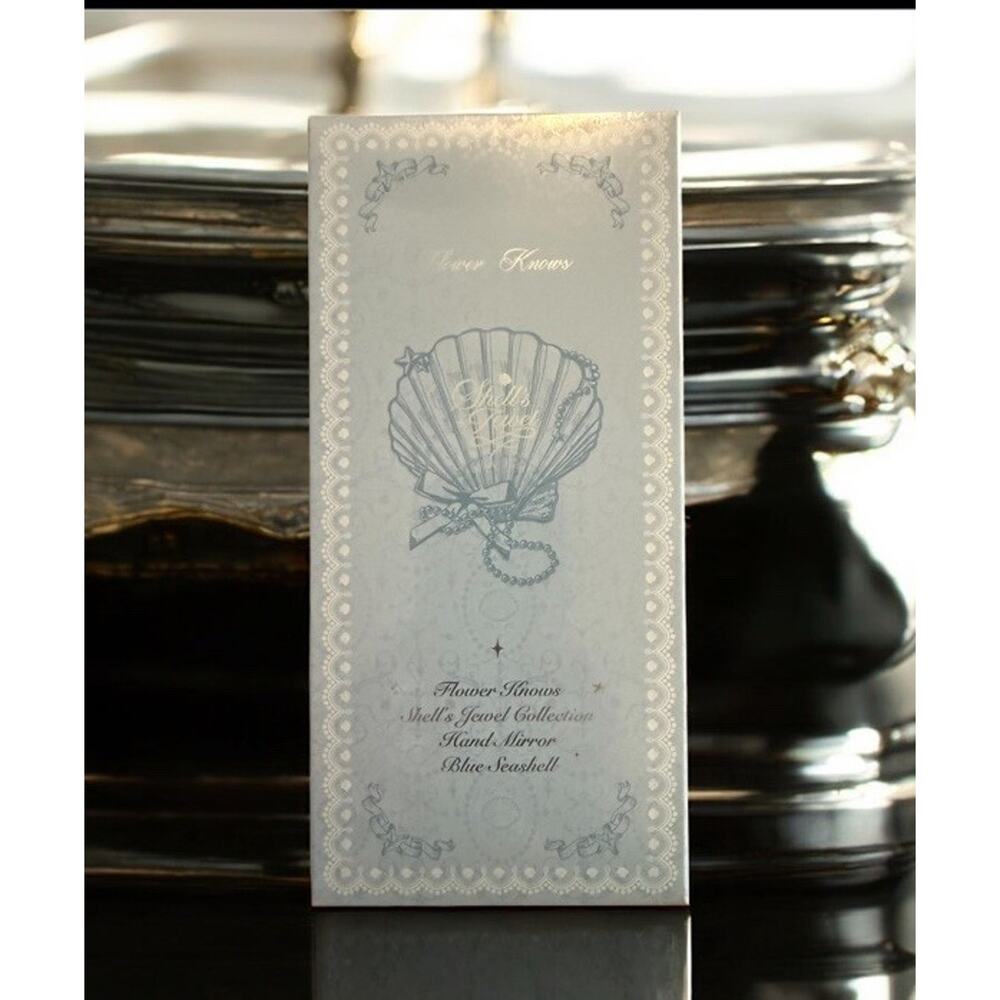 FLOWER KNOWS Shell's Jewel Collection Hand Mirror “Blue Seashell” NEW IN BOX